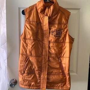 Cowgirl Tuff Co Copper Shimmer Puffy Vest Branded Embroidery NWT